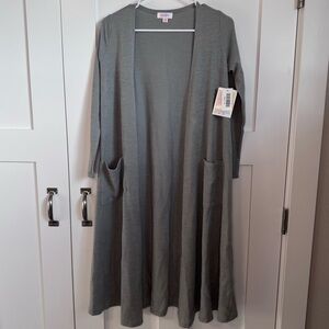 NWT LuLaRoe Gray Sarah Open Front Cardigan Size XS with Front Pockets New